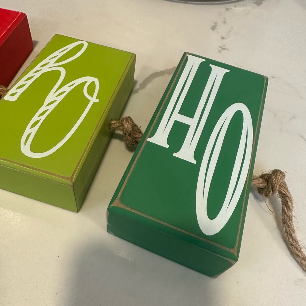 Kirkland's Wooden Block Ho Ho Ho Christmas Shelf Tabletop Decor - Picture 3 of 4